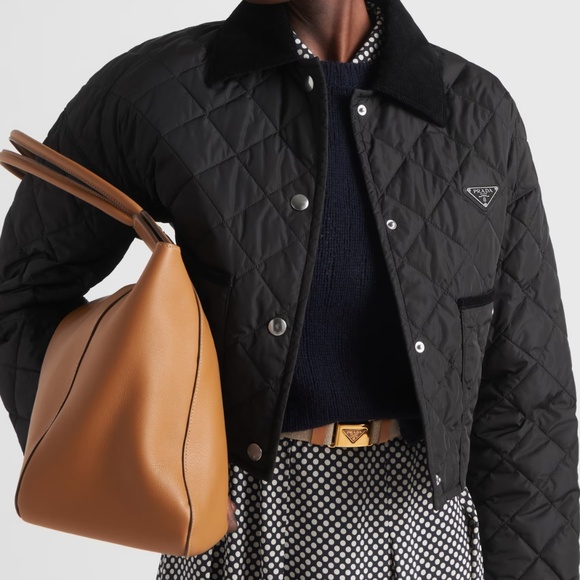 Prada Black Cropped Nylon Quilted Jacket [40] - Picture 8 of 8